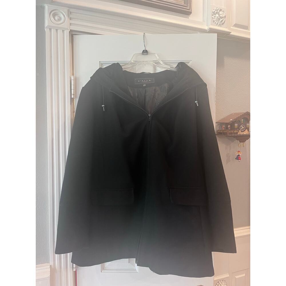 Giacca Wool Blend Pea Coat Jacket Women 2X Fall Winter Career Minimalist Luxary - Picture 2 of 11